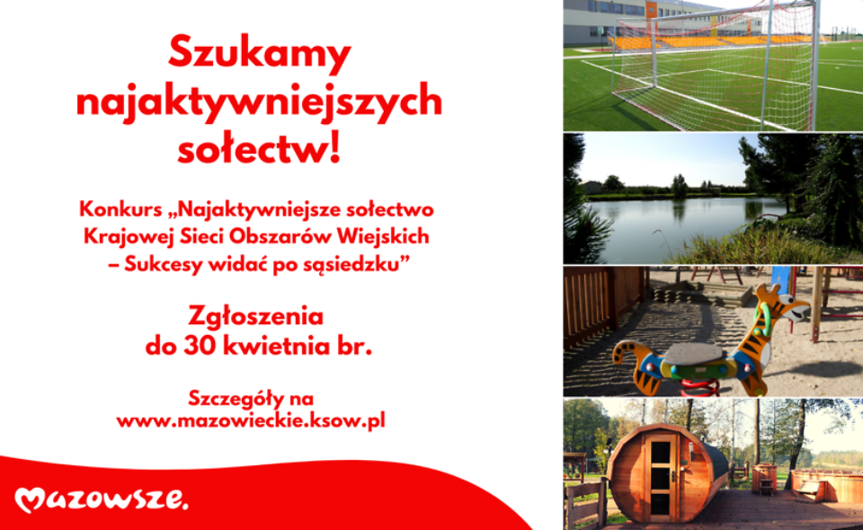 Konkurs „Najaktywniejsze sołectwo Krajowej Sieci Obszarów Wiejskich – Sukcesy widać po sąsiedzku” – woj. mazowieckie, zgłoszenia do 30. Kwietnia 2021 r. <span class=